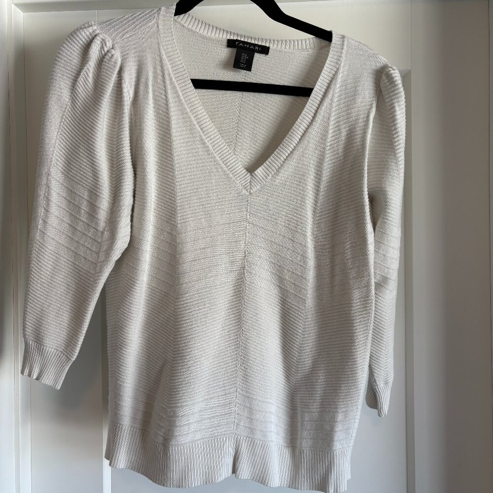Tahari white blouse